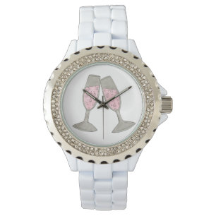 Rosa Champagner Toast Cheers Wedding Bride Watch Armbanduhr