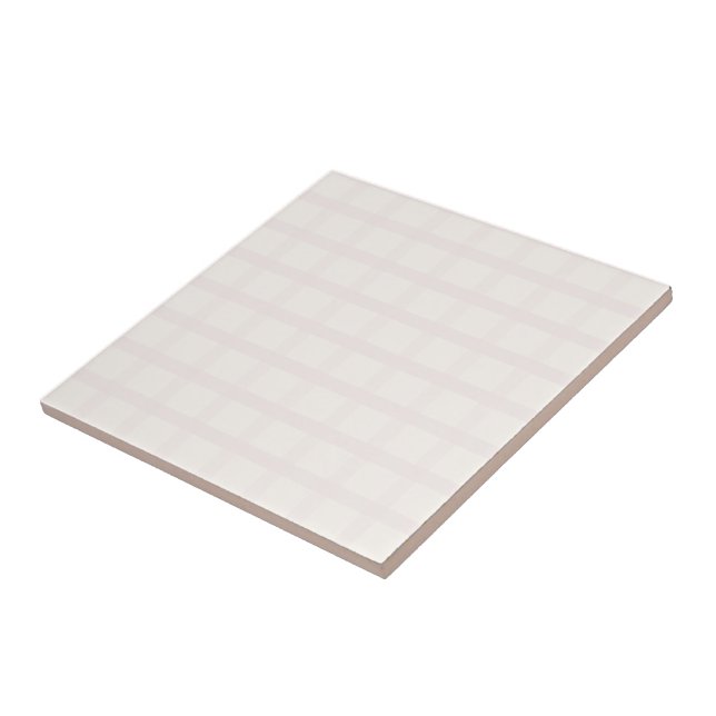 Rosa Champagner und cremig weißes Gingham-Muster Fliese (Seite)