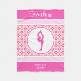 Rosa Checkered Diamant-Zahl Skater mit Monogramm Fleecedecke