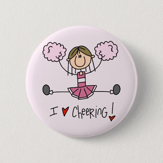 Rosa Cheerleader-T-Shirts und Geschenke Button (Vorderseite)
