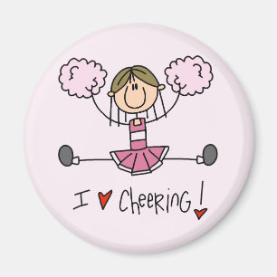 Rosa Cheerleader T-Shirts und Geschenke Magnet