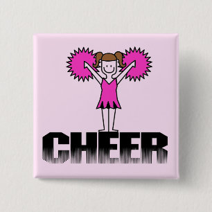 Rosa Cheerleading T - Shirts und Geschenke Button