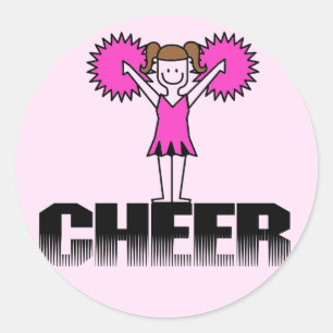 Rosa Cheerleading T - Shirts und Geschenke Runder Aufkleber