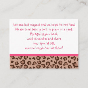 Rosa Cheetah Book Request Cards Begleitkarte
