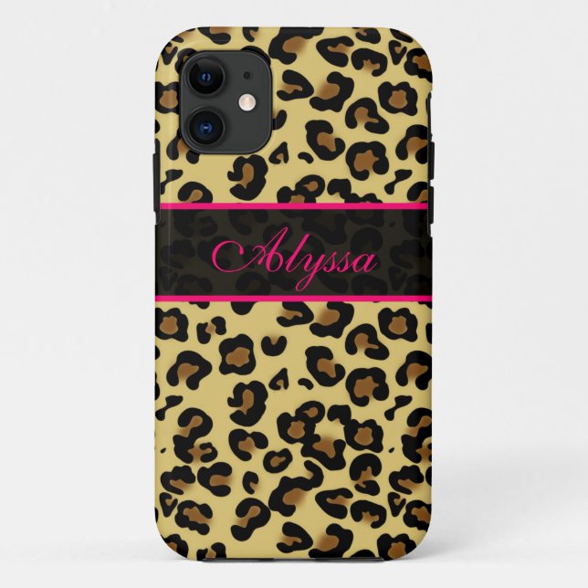 Rosa Cheetah-Druck-personalisierter Telefon-Kasten Case-Mate iPhone Hülle (Rückseite)