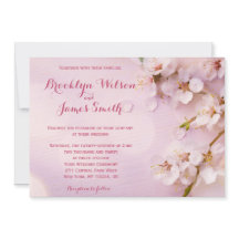 Rosa Cherry Blossom Hochzeitseinladungen