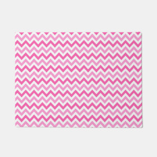 Rosa Chevron-Brustkrebs-Bewusstseinsmuster Fußmatte