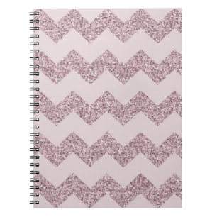 Rosa Chevron-Faux-Glitter Notizblock