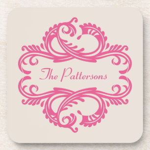 Rosa Chic Damast-Set Untersetzer