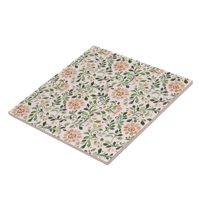 Rosa Chic Floral Fliese (Seite)