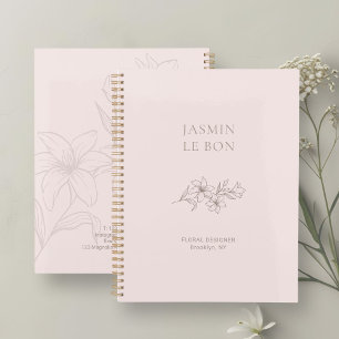 Rosa   Chic Minimalistisch Floral Planer