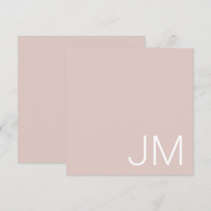 Rosa Chic Monogrammierte Übergrößen-Initialen Mitteilungskarte