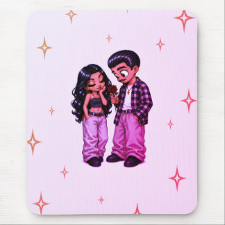 Rosa Chicano-Liebespaar rote Rose Romantik Mousepad