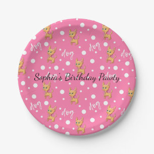 Rosa Chihuahua-Papier-Party-Teller Pappteller