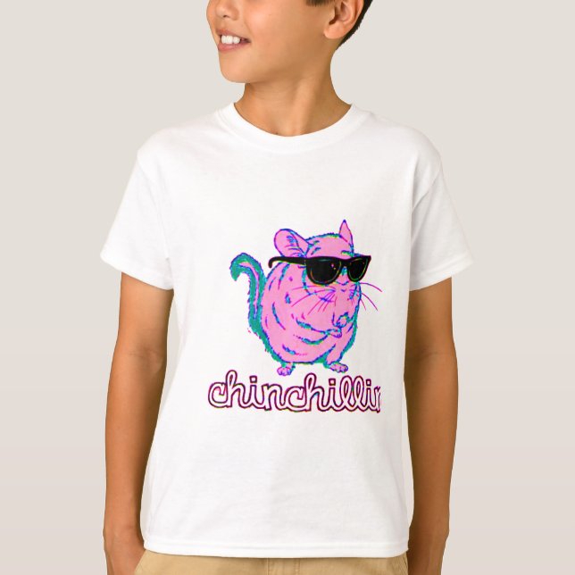 Rosa Chinchillin Neonchinchilla T-Shirt (Vorderseite)