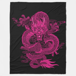 Rosa chinesischer Kaiser-Drache Fleecedecke