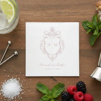 Rosa Chinoiserie Bird Wappen Wedding