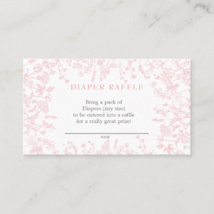 Rosa Chinoiserie-Blumendiagramm-Raffle-Karte, Spie Visitenkarte