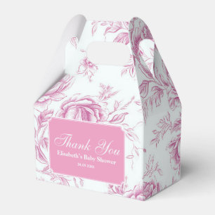 Rosa Chinoiserie-Blumenmuster französische Toile Geschenkschachtel