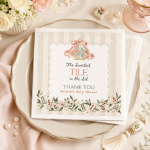 Rosa Chinoiserie-Kachel Mahjong Mädchen Baby Showe