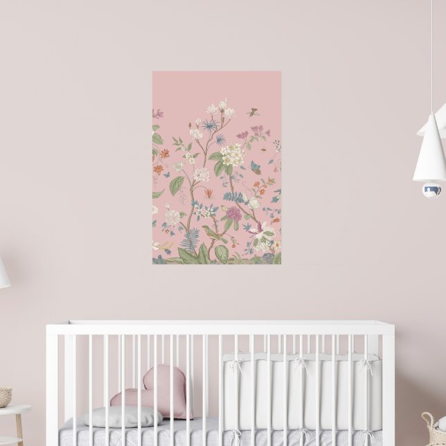 Rosa Chinoiserie Kunst Druck Nr. 1 | 24 bis 36 Poster (Kinderzimmer 2)