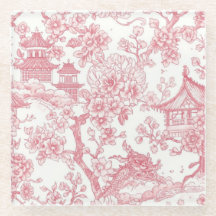 Rosa Chinoiserie-Toile-Drache Kirschblüte