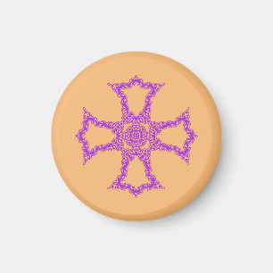 Rosa christliches Kreuz Magnet