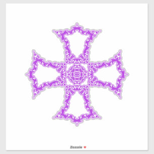 Rosa christliches Kreuz moderne ästhetische Kunst Aufkleber