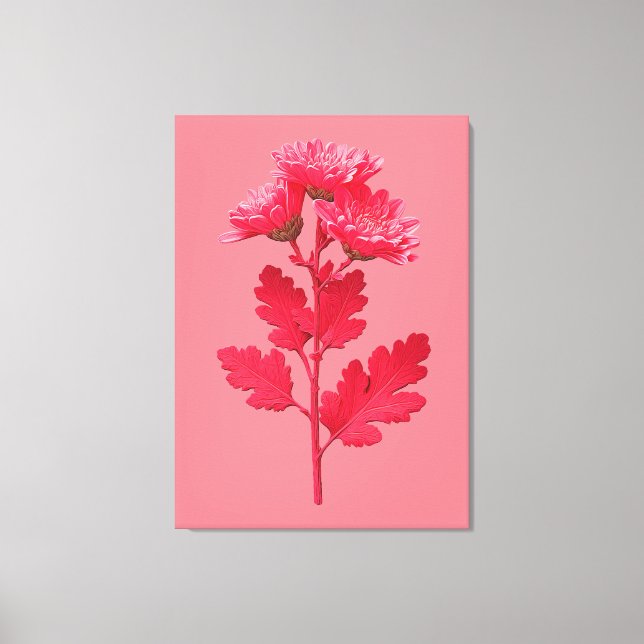 Rosa Chrysantheme  Leinwanddruck (Vorderseite)