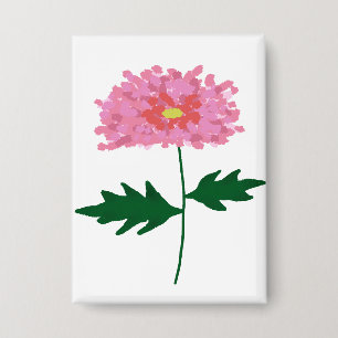 Rosa Chrysanthemen-Blumengeschenk Button
