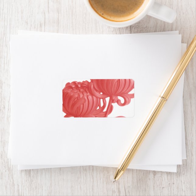 Rosa Chrysanthemum Adressaufkleber (Insitu)