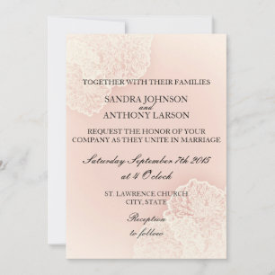 Rosa Chrysanthemum Floral Wedding Einladung