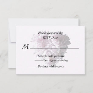 Rosa Chrysanthemum Herz RSVP Karte