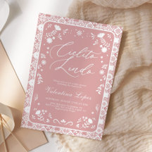 Rosa Cielito Lindo Talavera Baby Shower-Einladung
