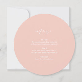 Rosa Circle Wedding Plate Menü Elegante Kalligrafi