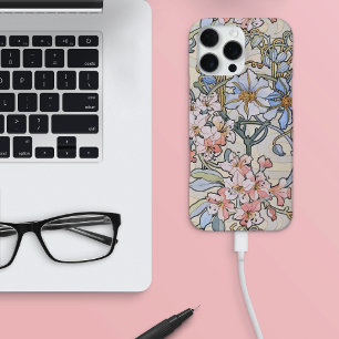 Rosa Clematis Blühende Alphonse Mucha iPhone 16 Pro Max Hülle