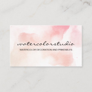Rosa Cloud Art Malerei Abstrakte Pinsel Wasserfarb Visitenkarte