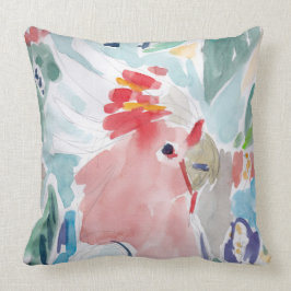 Rosa Cockatoo-Aquarell Kissen