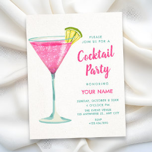 Rosa Cocktail Einladung