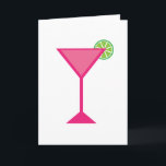 Rosa Cocktail mit Limonem Karte<br><div class="desc">Ein niedliches rosa Cocktailgetränk mit Limonem</div>