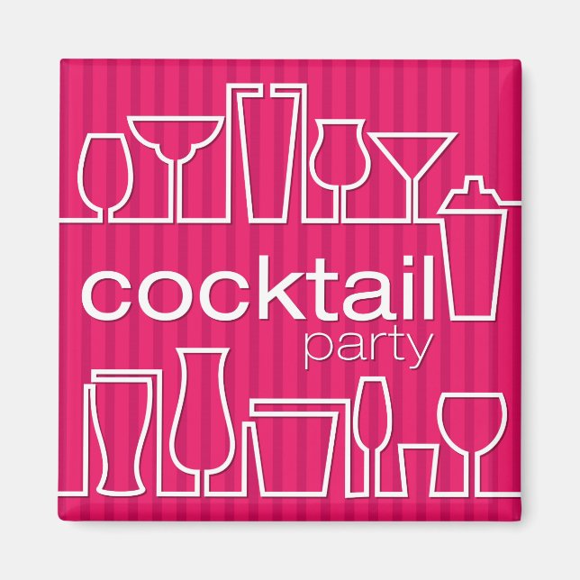 Rosa Cocktail Party Magnet (Vorne)