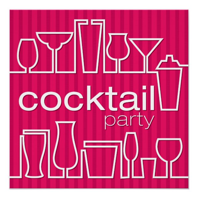 Rosa Cocktail Party Poster (Vorderseite)