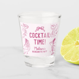 Rosa Cocktail Party Retro Bachelorette Favoriten Schnapsglas