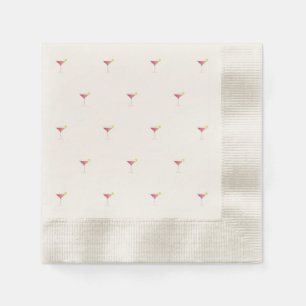 Rosa Cocktailmuster Serviette