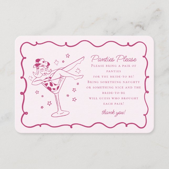 Rosa Cocktails und Cowgirls, bitte einfügen Begleitkarte (Vorderseite)