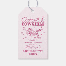 Rosa Cocktails und Cowgirls Rodeo Bachelorette Geschenkanhänger
