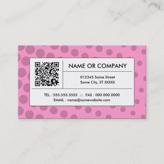 rosa Code des Halbtonbild QR Visitenkarte (Vorderseite)