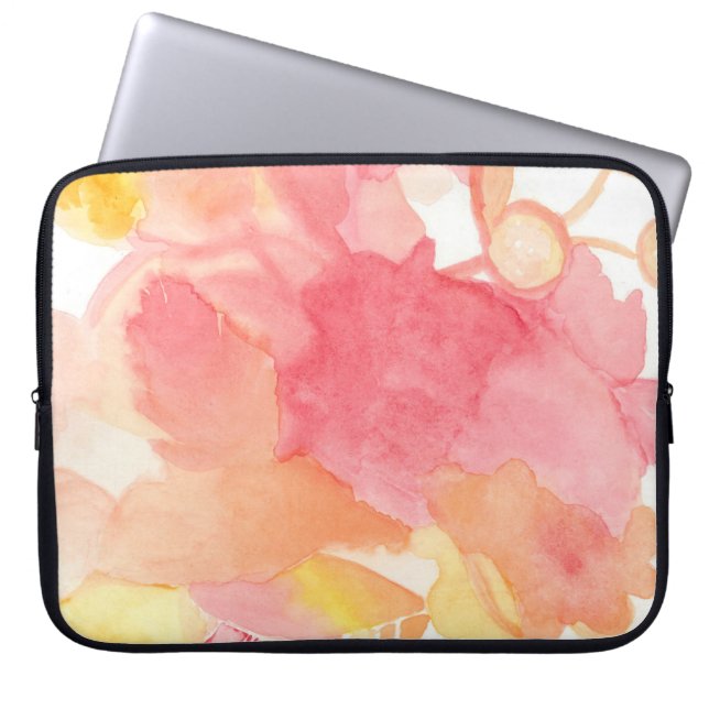 Rosa Computer-Mit Blumenkasten Laptopschutzhülle (Vorderseite)