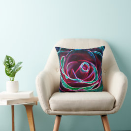 Rosa con efecto abstracto kissen