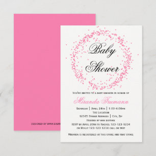 Rosa Confetti - Einladung der Babyparty-3x5